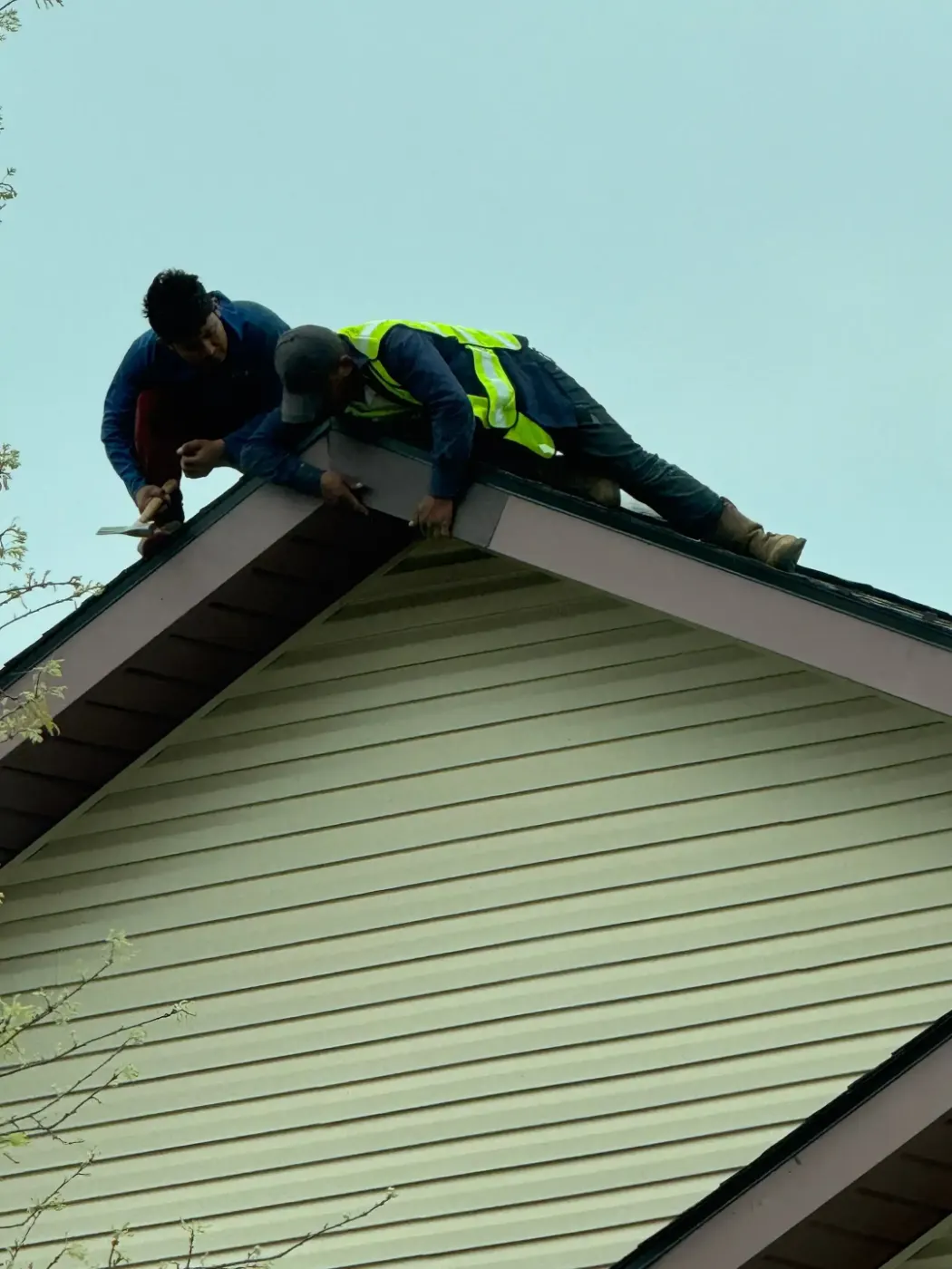 Tarping and dry-in on a Spiceland commercial roof